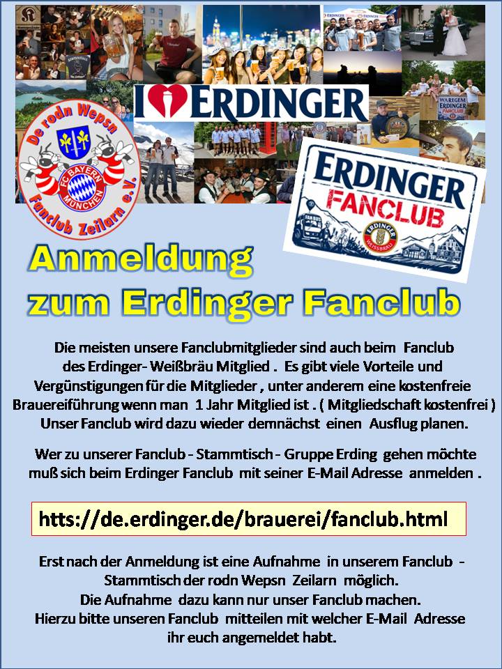 Anmeldung Erdinger Fanclub