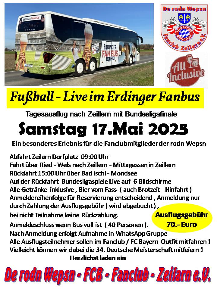 Einladung - Ausflug 17.Mai